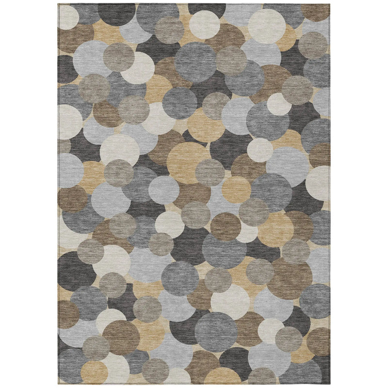 8' X 10' Gray And Chocolate Geometric Washable Indoor Outdoor Area Rug Homeroots Outdoor
