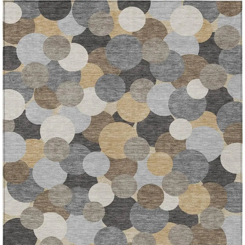 8' X 10' Gray And Chocolate Geometric Washable Indoor Outdoor Area Rug Homeroots Outdoor
