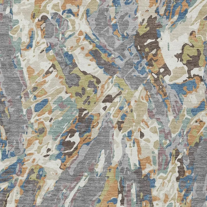 8' X 10' Gray And Copper Abstract Washable Indoor Outdoor Area Rug Homeroots Outdoor
