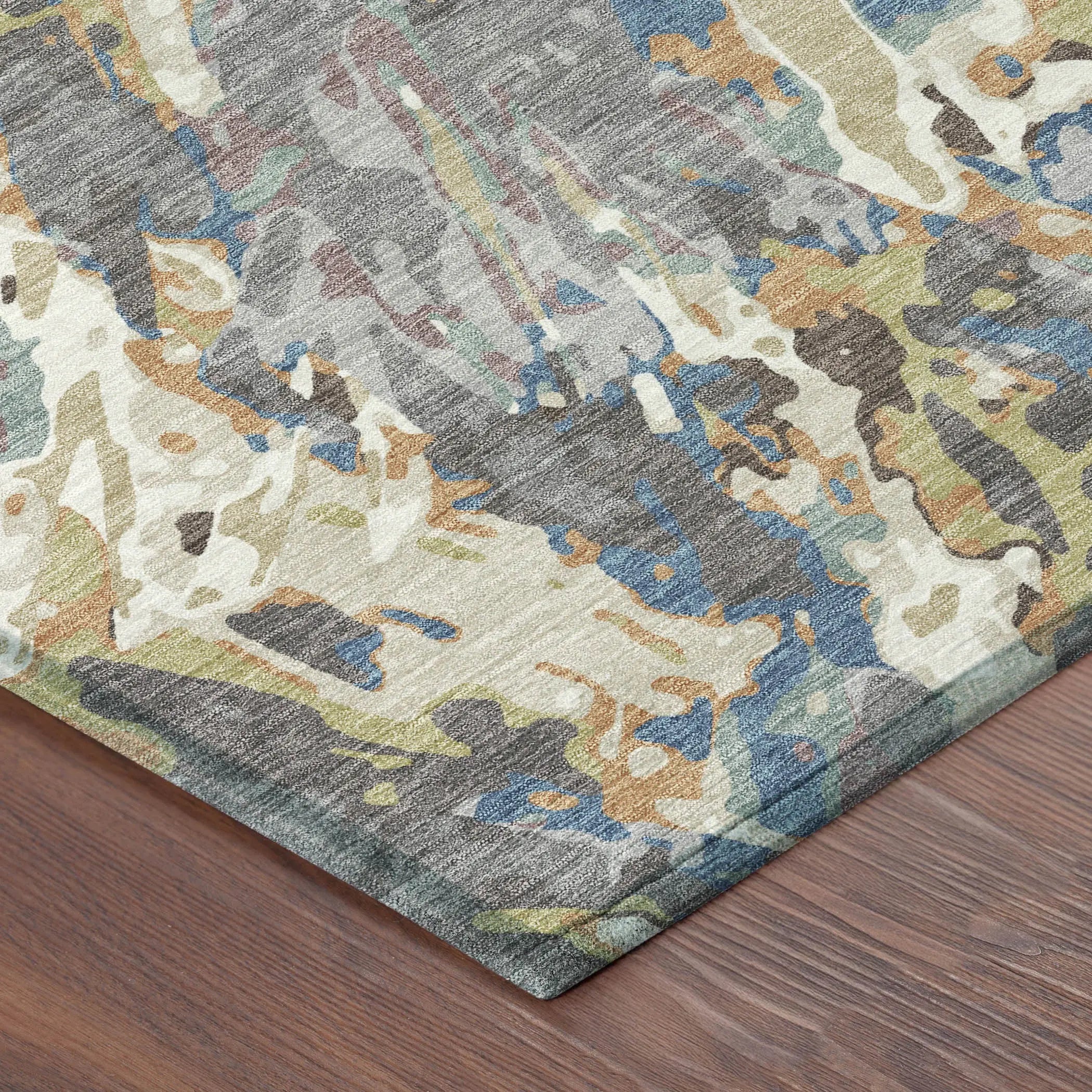 8' X 10' Gray And Copper Abstract Washable Indoor Outdoor Area Rug Homeroots Outdoor