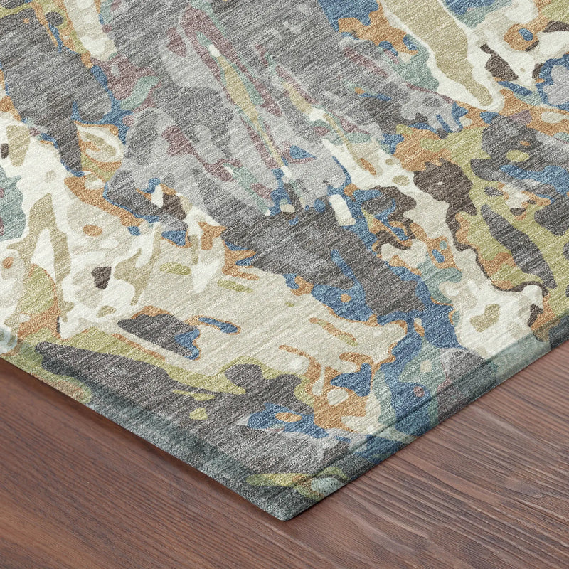 8' X 10' Gray And Copper Abstract Washable Indoor Outdoor Area Rug Homeroots Outdoor