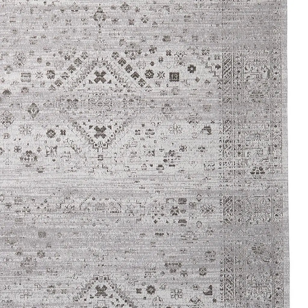 8' X 10' Gray And Cream Abstract Hand Woven Area Rug Homeroots Home Decor