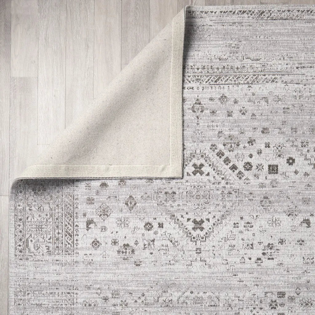 8' X 10' Gray And Cream Abstract Hand Woven Area Rug Homeroots Home Decor