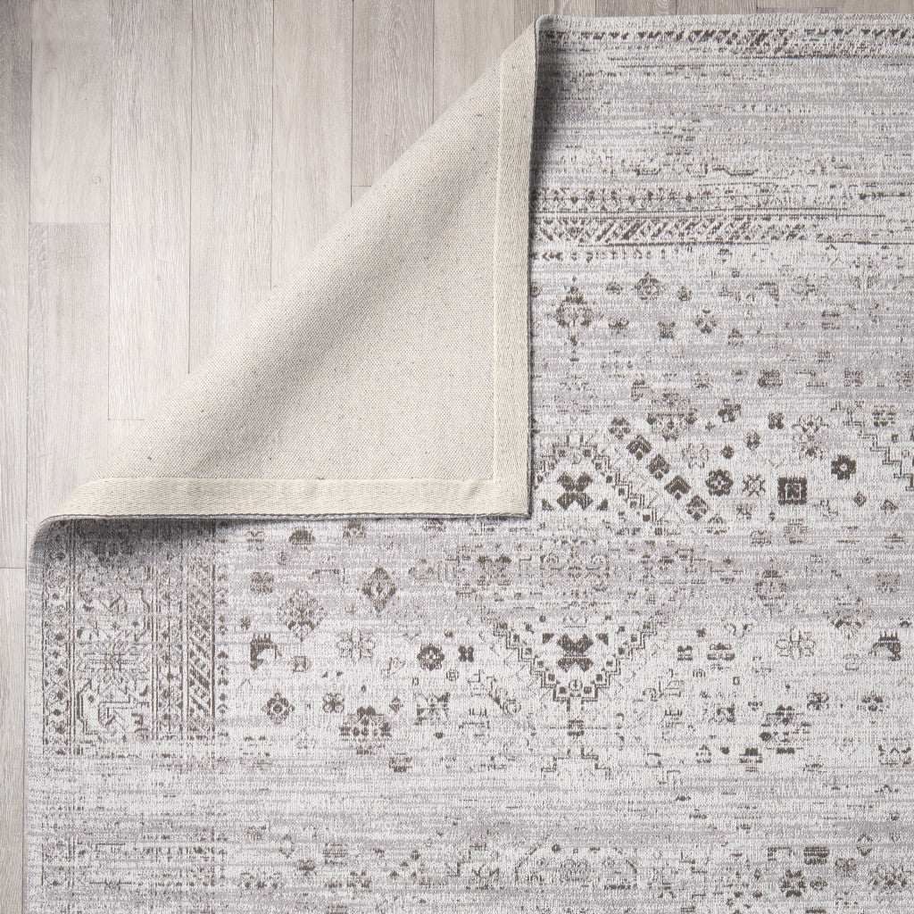 8' X 10' Gray And Cream Abstract Hand Woven Area Rug Homeroots Home Decor