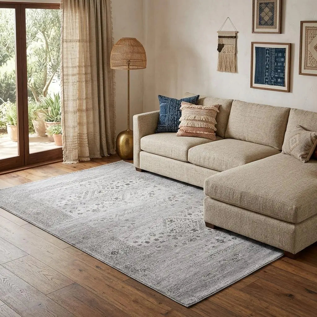 8' X 10' Gray And Cream Abstract Hand Woven Area Rug Homeroots Home Decor