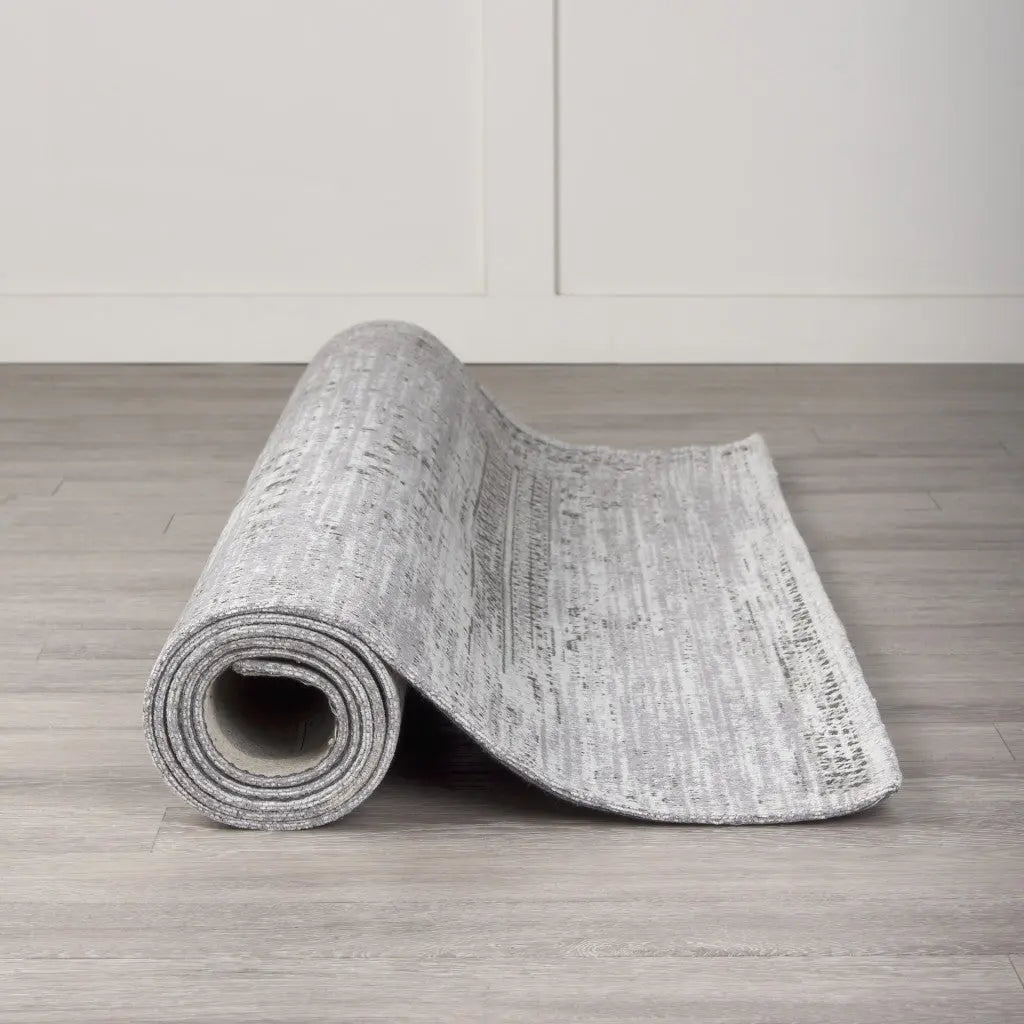 8' X 10' Gray And Cream Abstract Hand Woven Area Rug Homeroots Home Decor