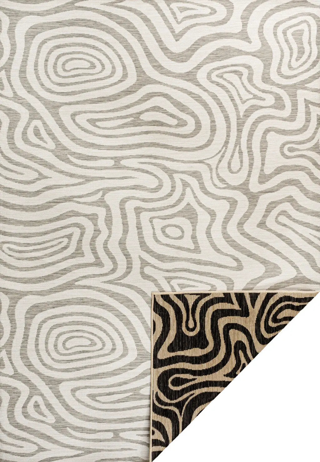 8' X 10' Gray And Cream Abstract Washable Indoor Outdoor Area Rug Homeroots Outdoor
