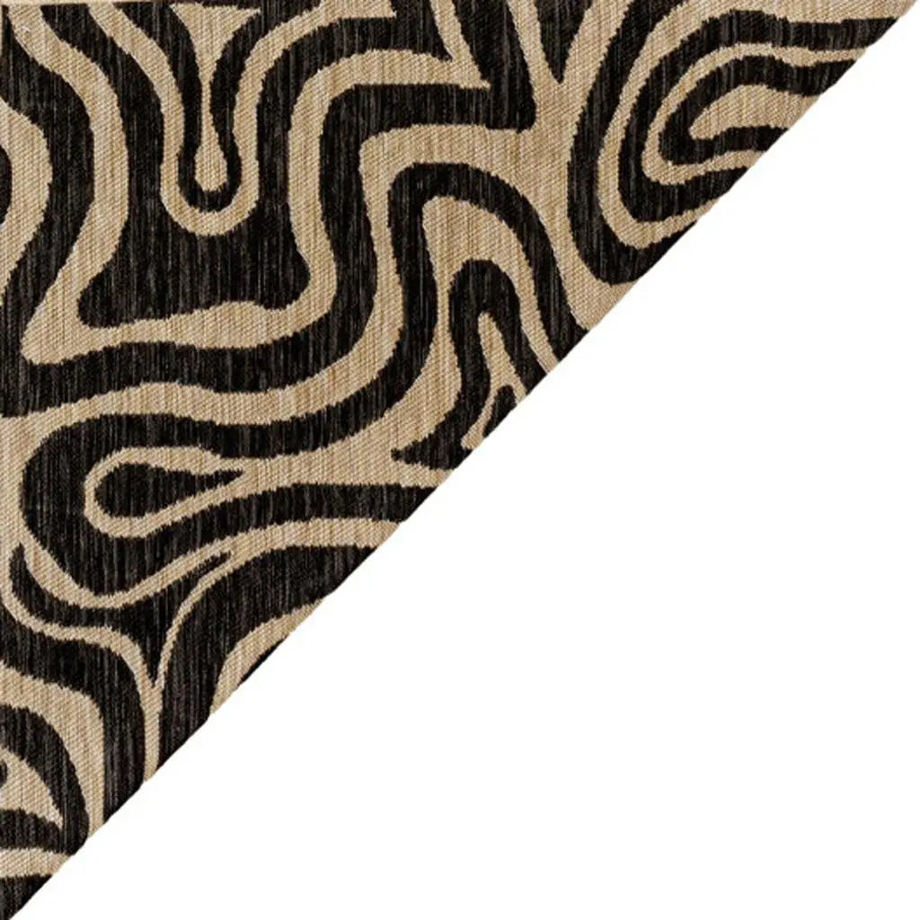 8' X 10' Gray And Cream Abstract Washable Indoor Outdoor Area Rug Homeroots Outdoor
