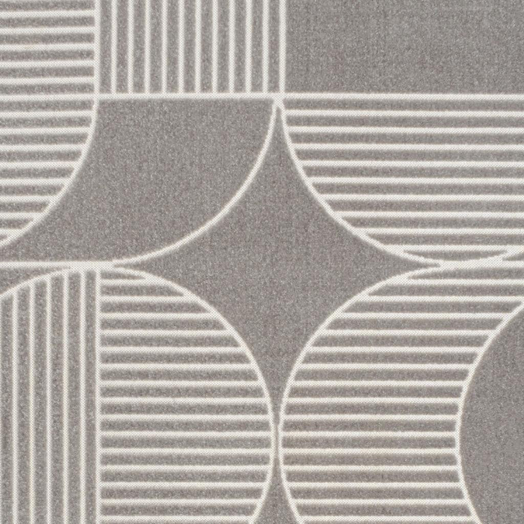 8' X 10' Gray And Cream Striped Indoor Outdoor Area Rug - GreatEagleInc