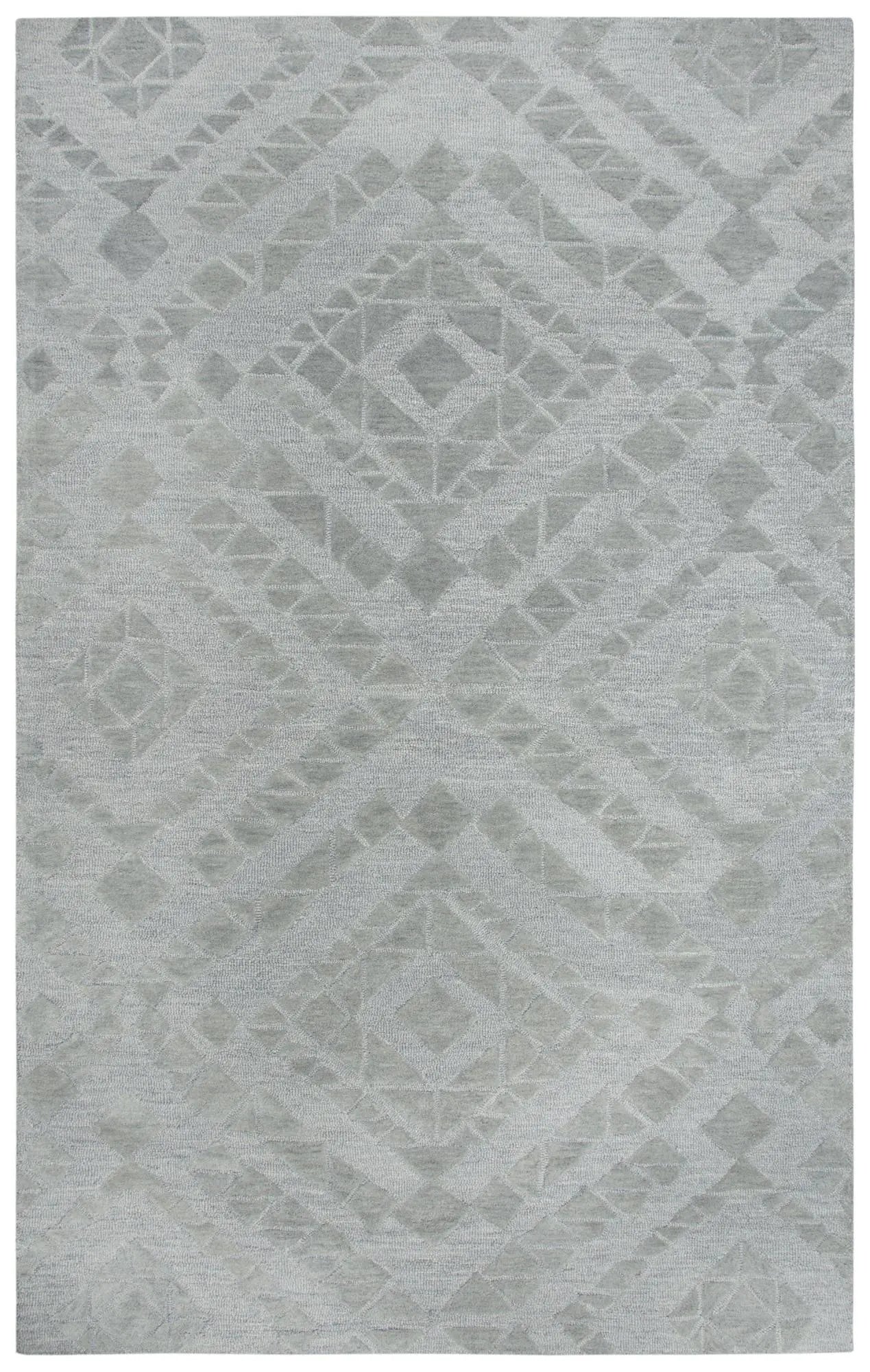 8' X 10' Gray And Dark Gray Wool Geometric Hand Tufted Area Rug Homeroots Home Decor