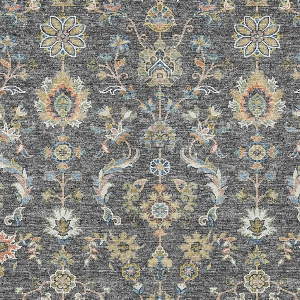 8' X 10' Gray And Denim Blue Abstract Washable Indoor Outdoor Area Rug Homeroots Outdoor