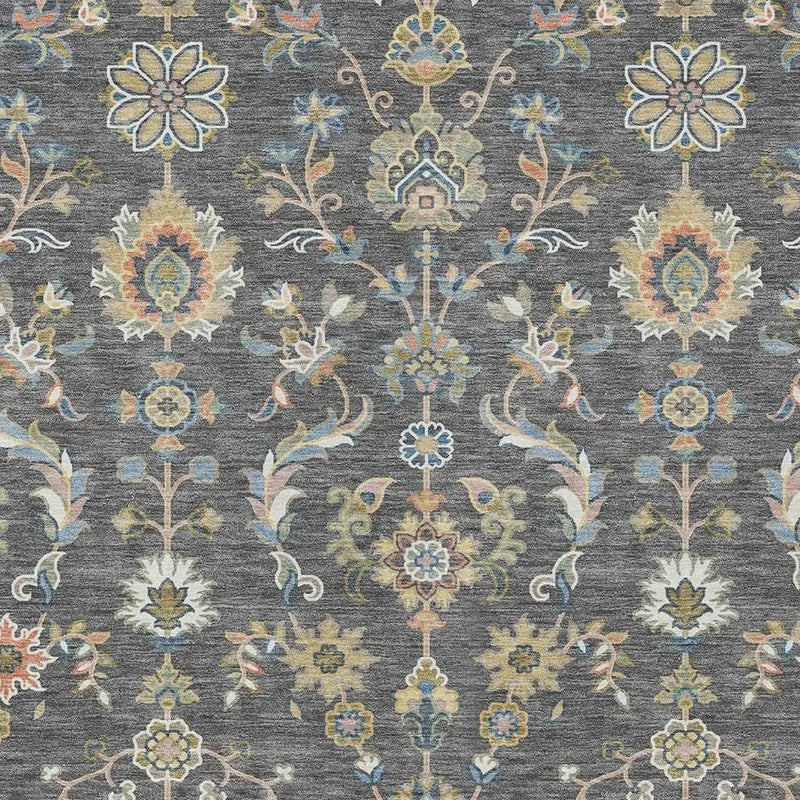 8' X 10' Gray And Denim Blue Abstract Washable Indoor Outdoor Area Rug Homeroots Outdoor