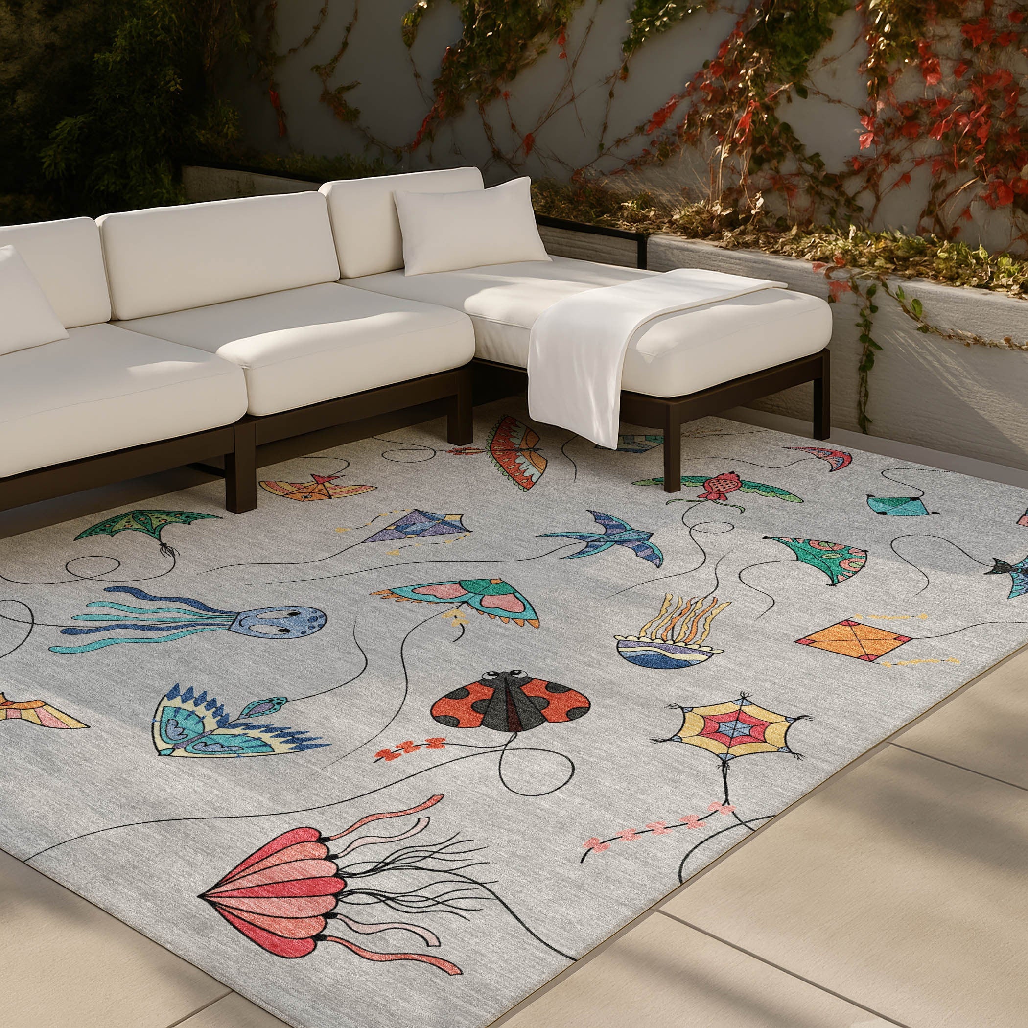 8' X 10' Gray And Gold Geometric Washable Indoor Outdoor Area Rug Homeroots Outdoor