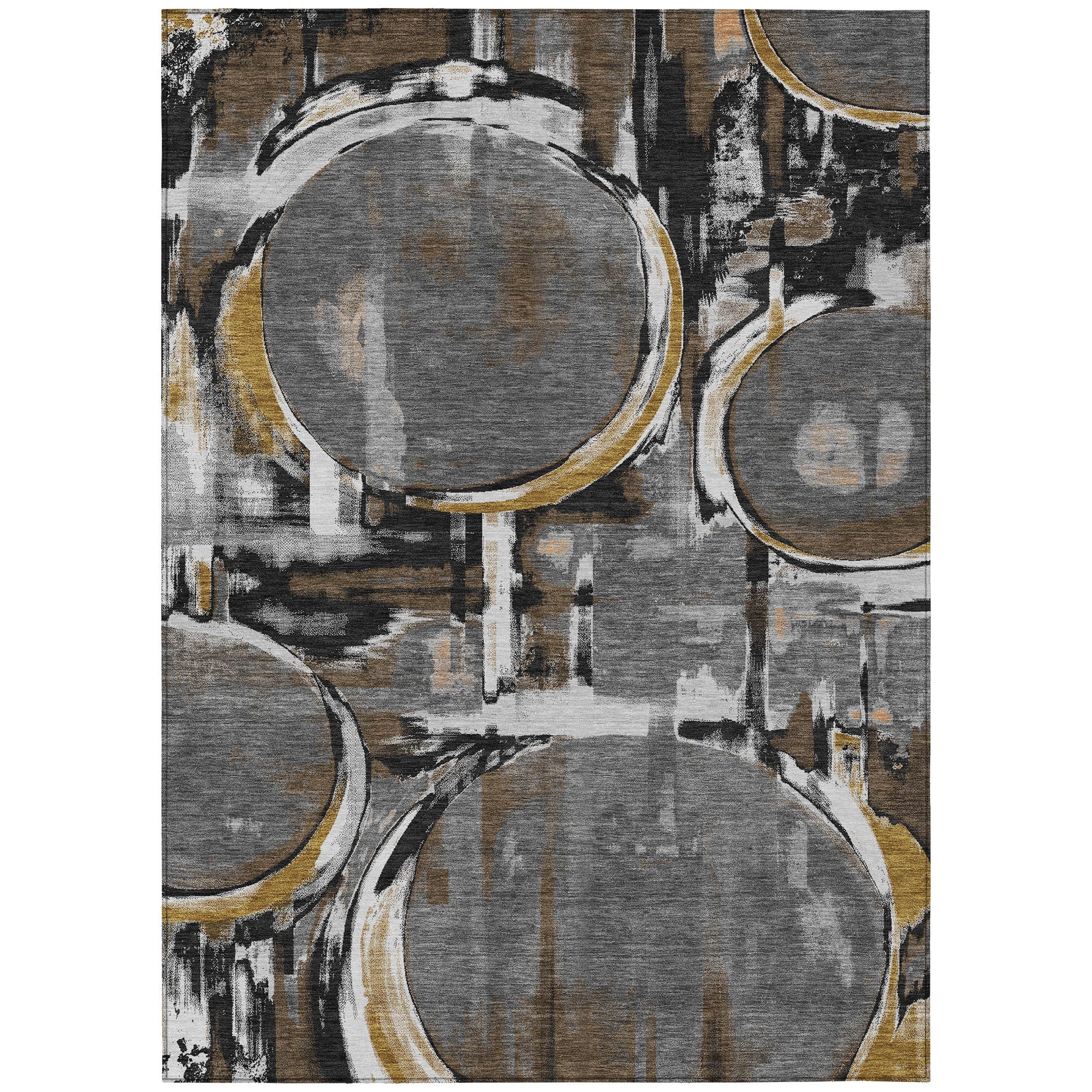 8' X 10' Gray And Graphite Abstract Washable Indoor Outdoor Area Rug Homeroots Outdoor