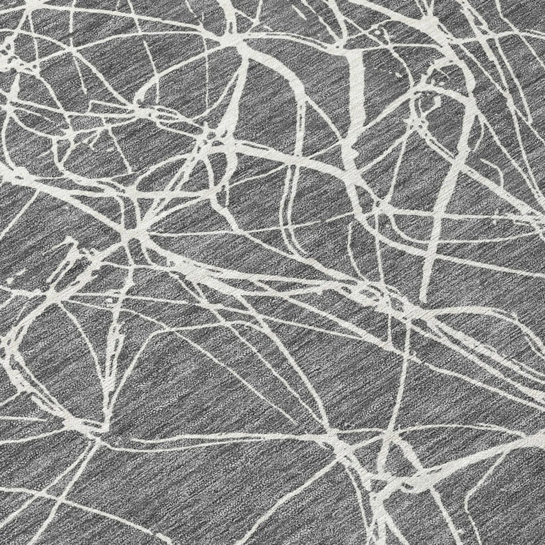 8' X 10' Gray And Graphite Abstract Washable Indoor Outdoor Area Rug Homeroots Outdoor