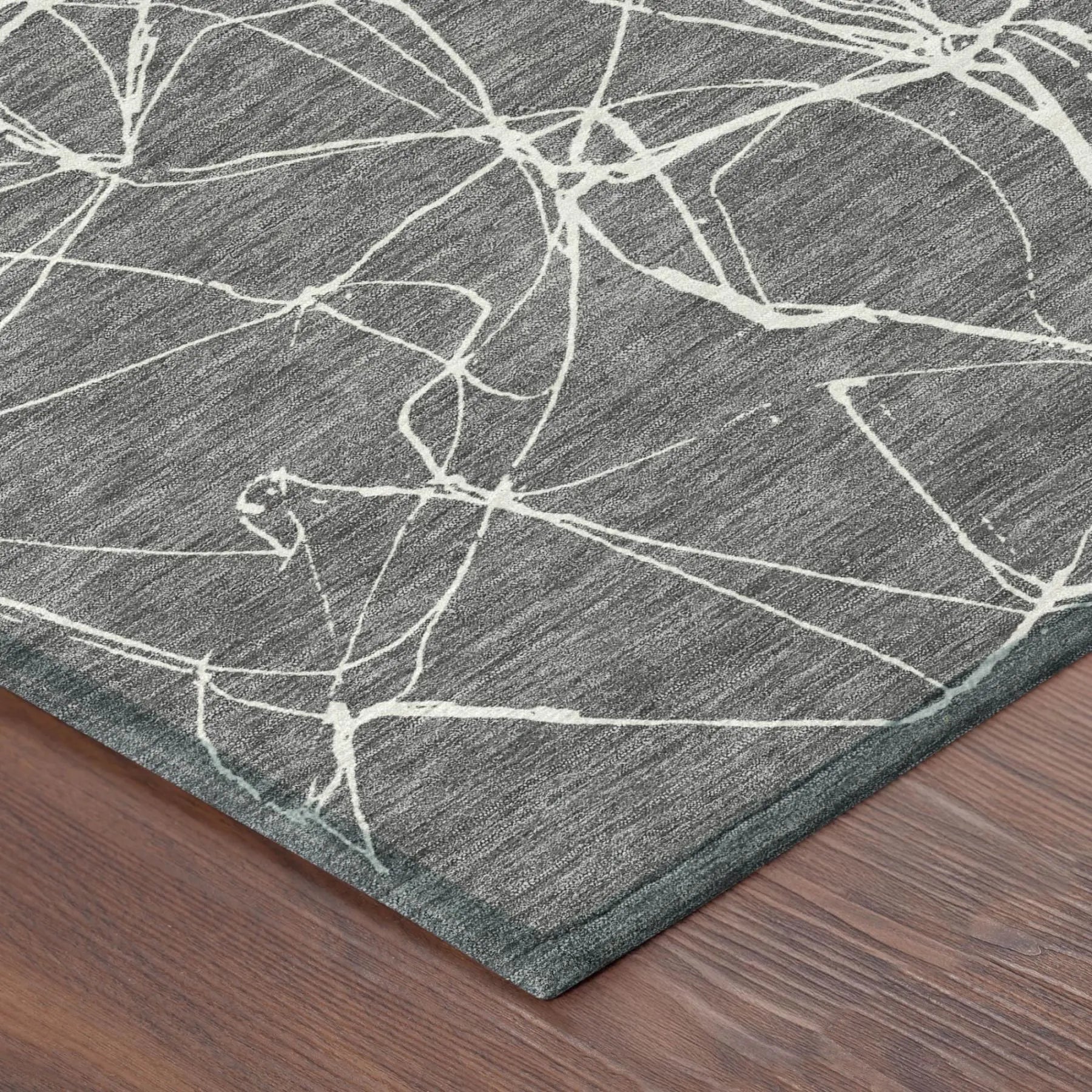 8' X 10' Gray And Graphite Abstract Washable Indoor Outdoor Area Rug Homeroots Outdoor