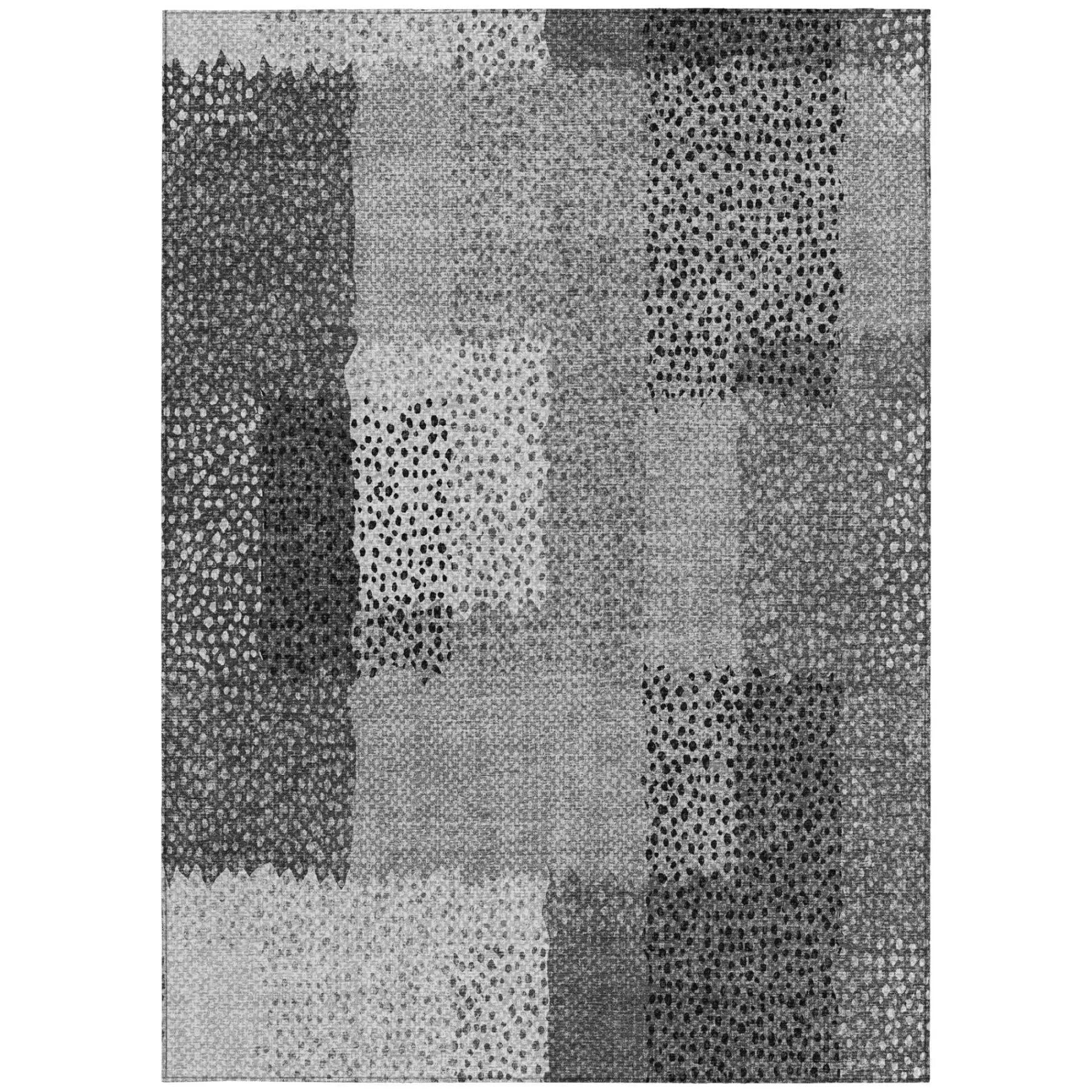 8' X 10' Gray And Graphite Abstract Washable Indoor Outdoor Area Rug Homeroots Outdoor