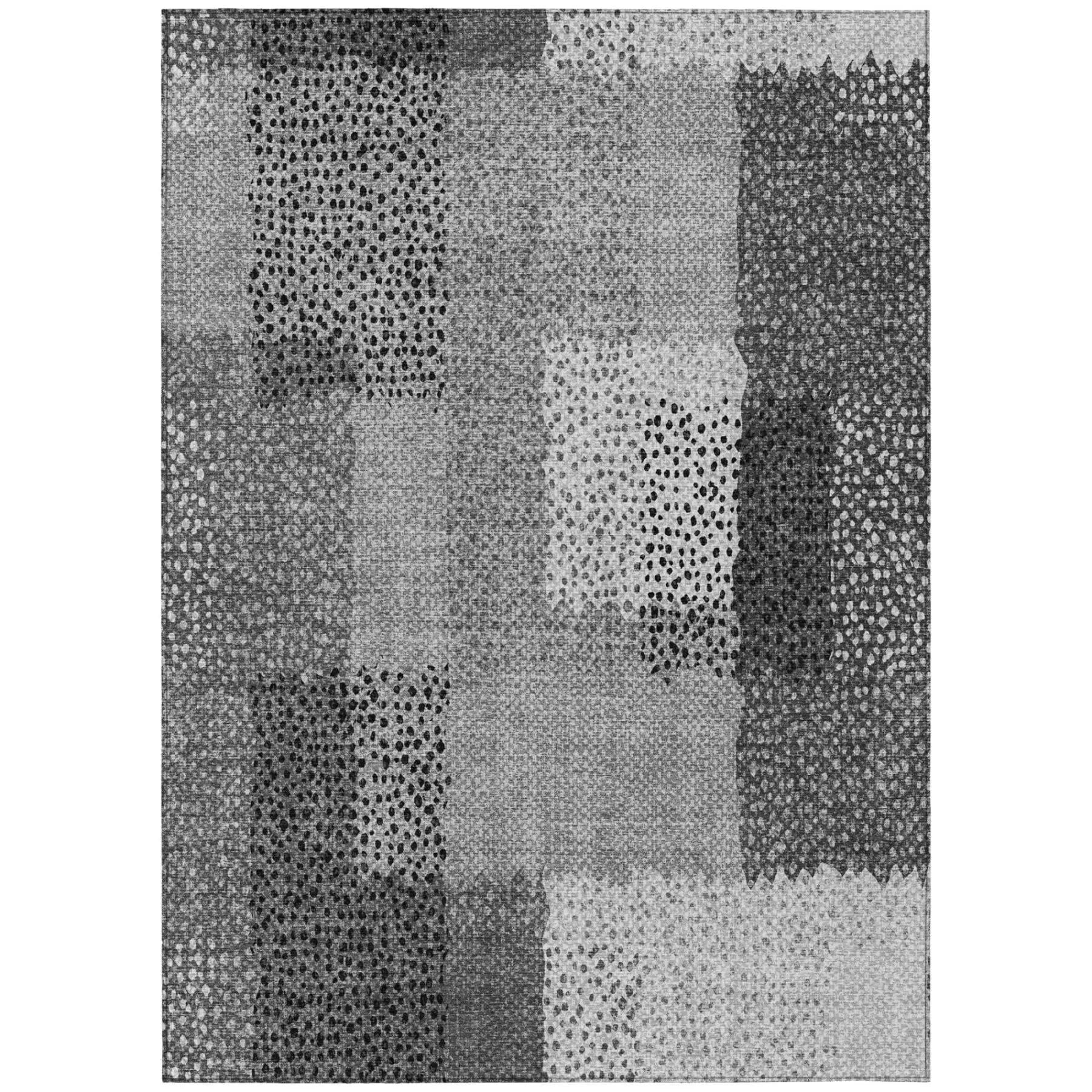 8' X 10' Gray And Graphite Abstract Washable Indoor Outdoor Area Rug Homeroots Outdoor