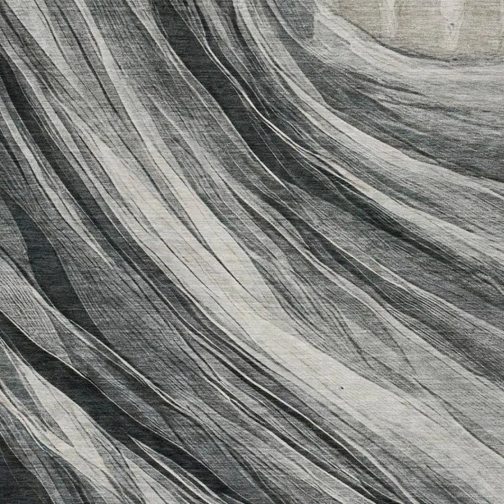 8' X 10' Gray And Graphite Abstract Washable Indoor Outdoor Area Rug Homeroots Outdoor