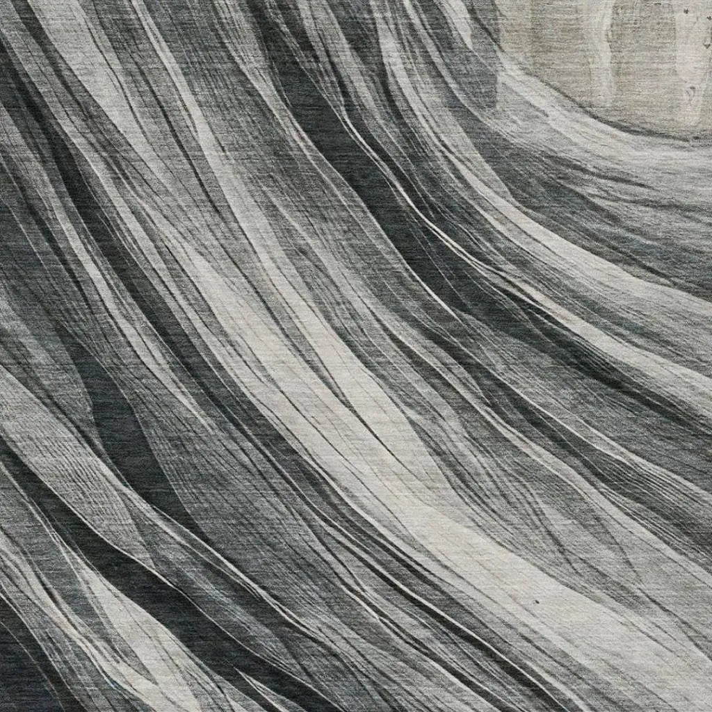 8' X 10' Gray And Graphite Abstract Washable Indoor Outdoor Area Rug Homeroots Outdoor