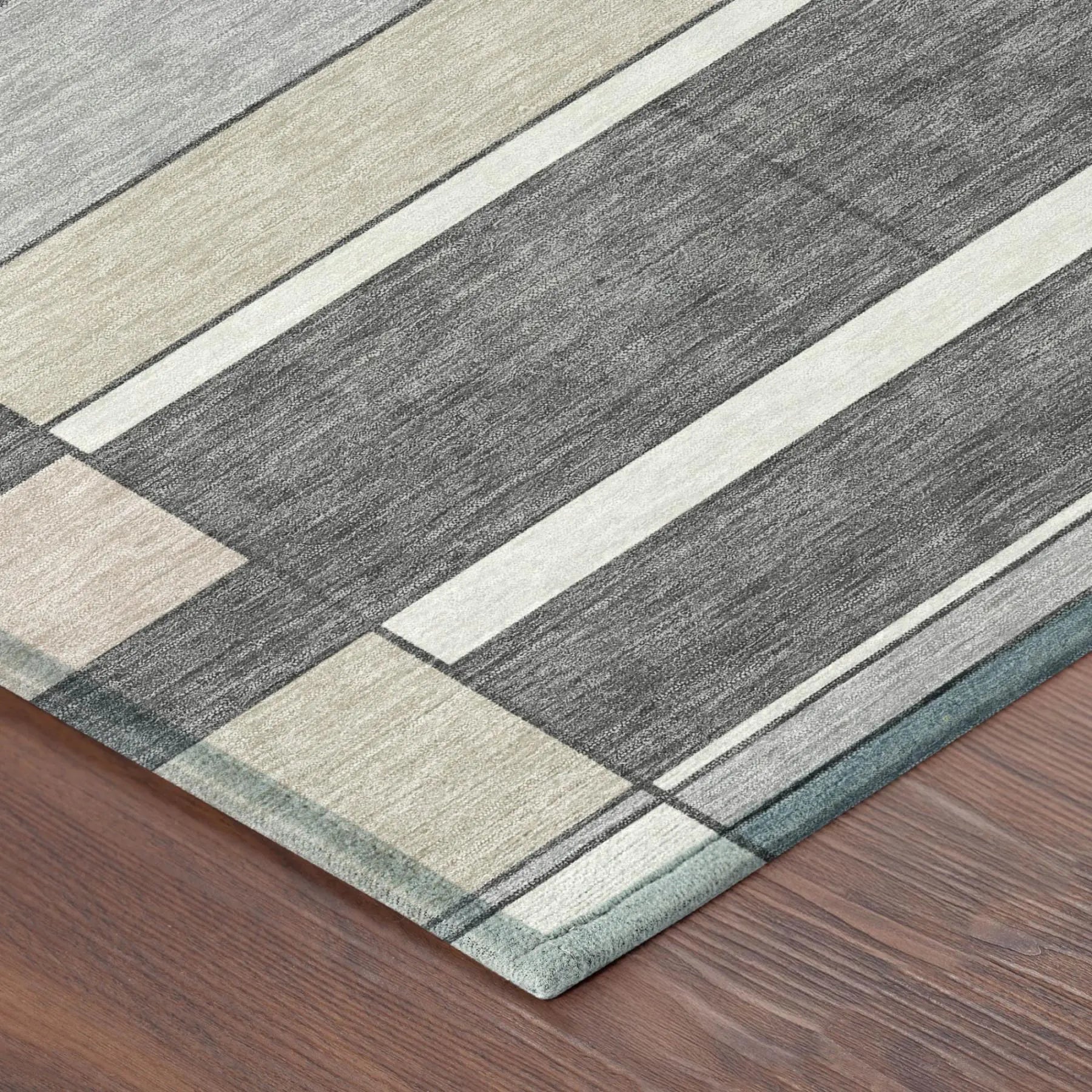8' X 10' Gray And Graphite Geometric Washable Indoor Outdoor Area Rug Homeroots Outdoor
