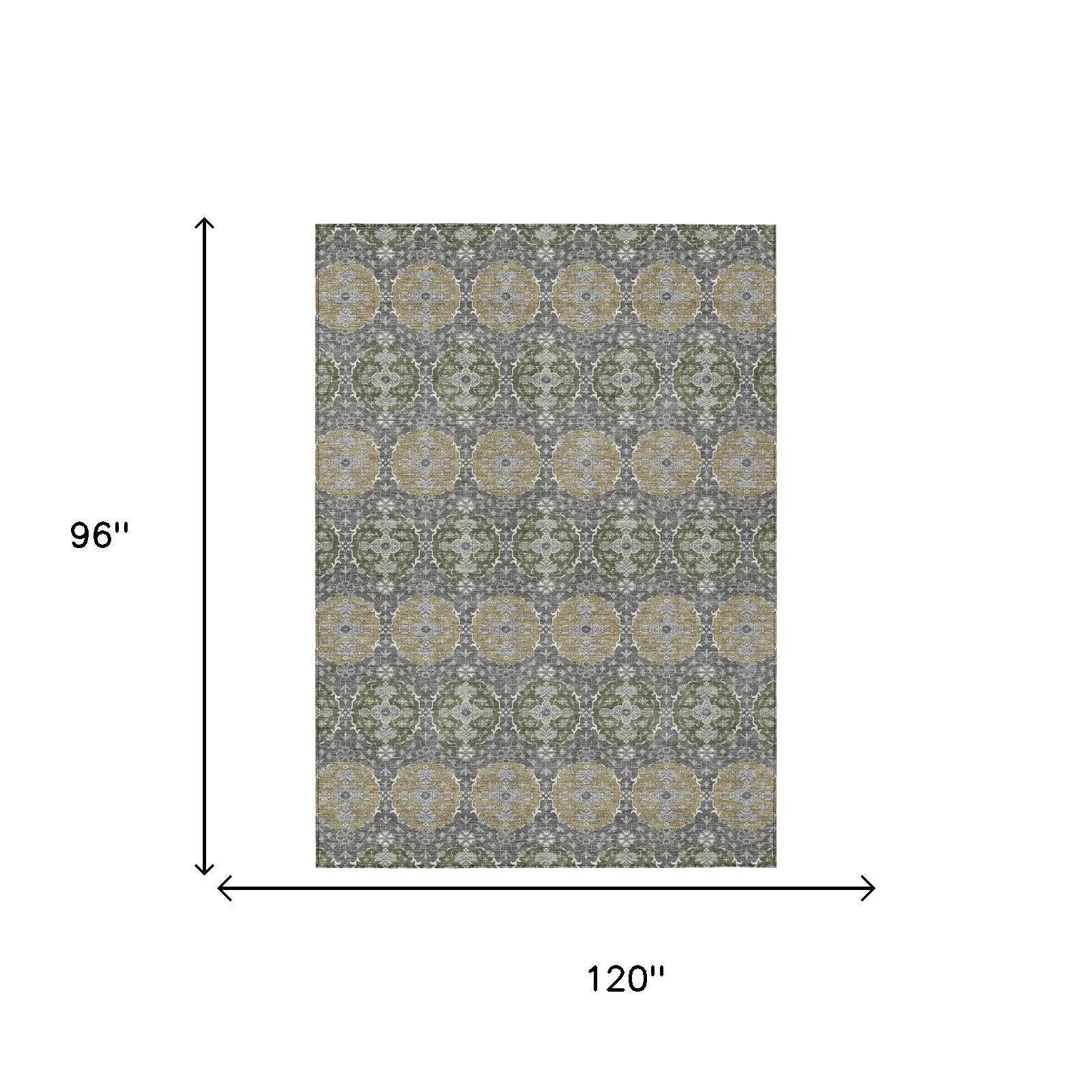 8' X 10' Gray And Graphite Striped Washable Indoor Outdoor Area Rug Homeroots Outdoor