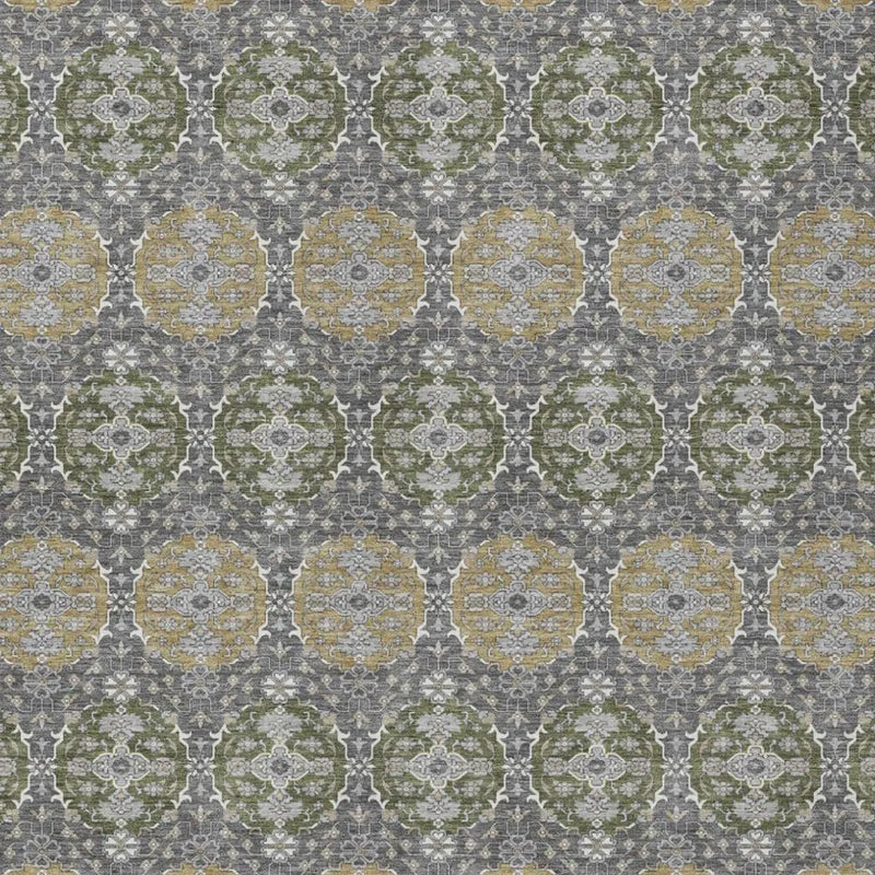 8' X 10' Gray And Graphite Striped Washable Indoor Outdoor Area Rug Homeroots Outdoor