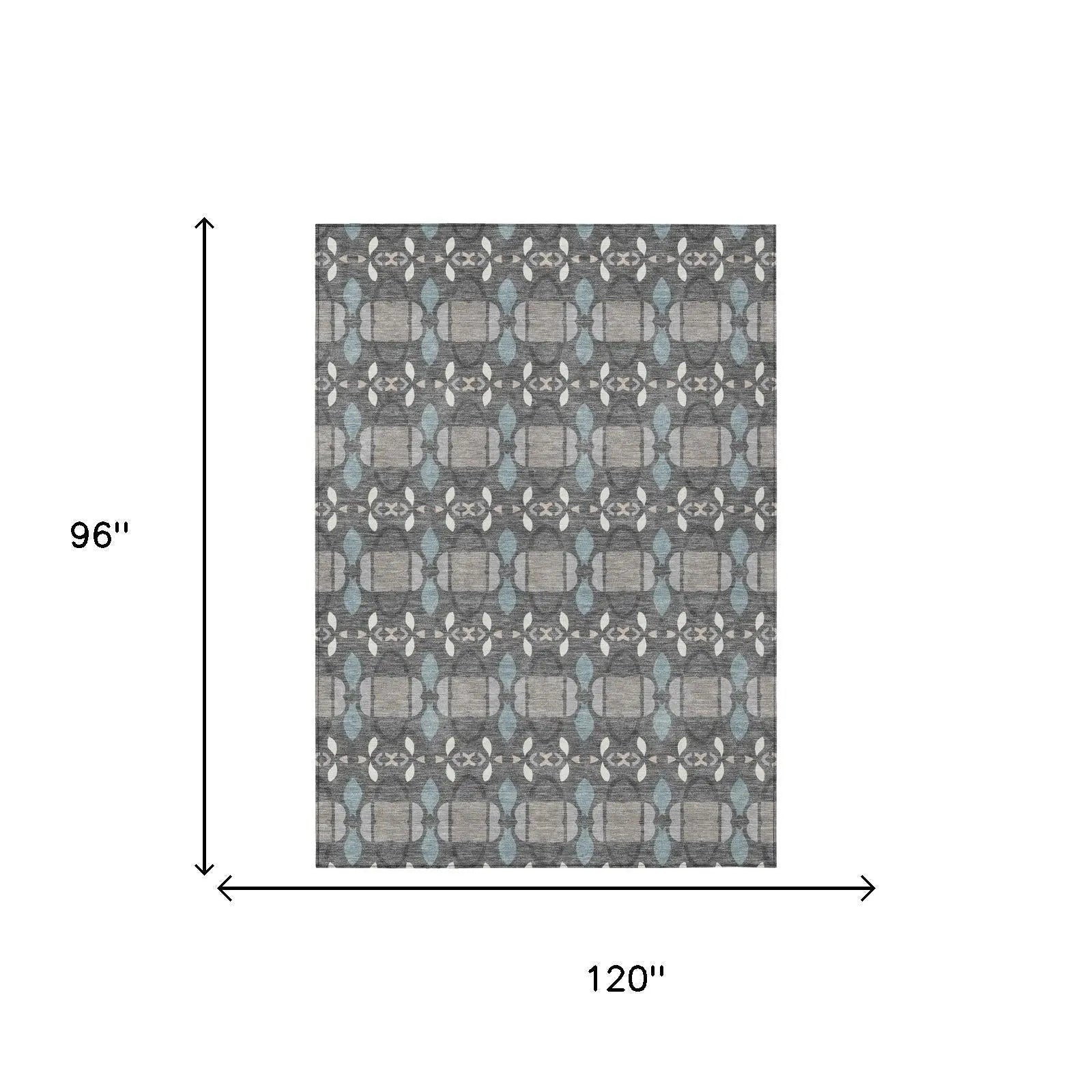 8' X 10' Gray And Graphite Striped Washable Indoor Outdoor Area Rug Homeroots Outdoor