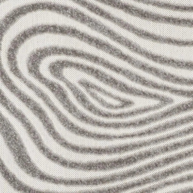8' X 10' Gray And Ivory Abstract Indoor Outdoor Area Rug - GreatEagleInc
