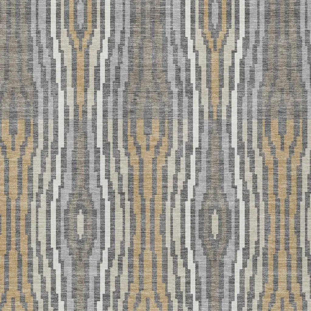 8' X 10' Gray And Ivory Abstract Washable Indoor Outdoor Area Rug Homeroots Outdoor