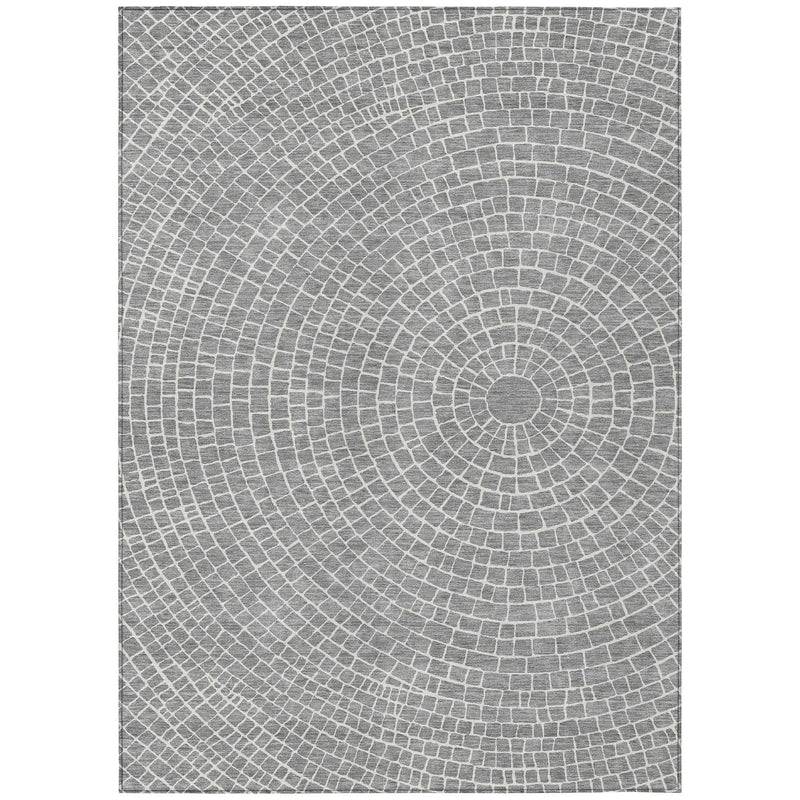 8' X 10' Gray And Ivory Geometric Washable Indoor Outdoor Area Rug Homeroots Outdoor