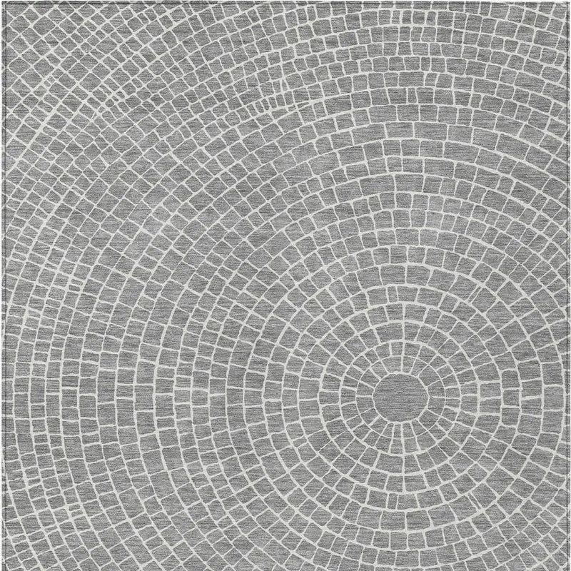 8' X 10' Gray And Ivory Geometric Washable Indoor Outdoor Area Rug Homeroots Outdoor