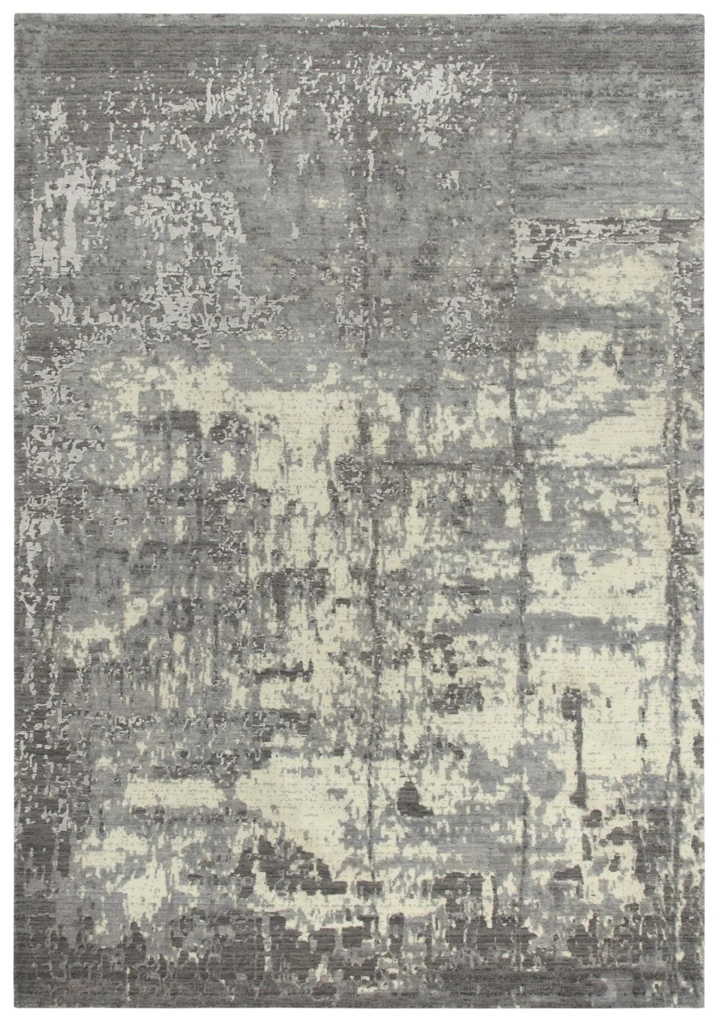 8' X 10' Gray And Ivory New Zealand Lambs Wool Abstract Hand Carved Handmade Area Rug Homeroots Home Decor