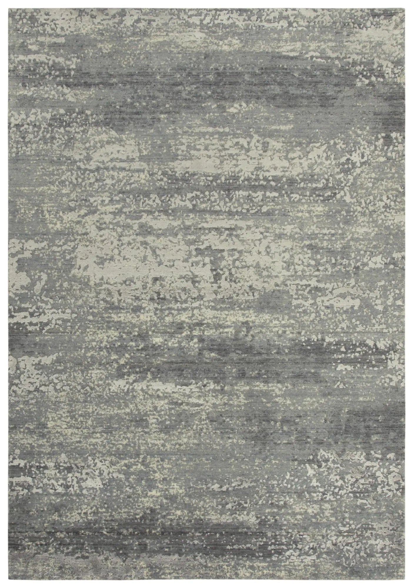 8' X 10' Gray And Ivory New Zealand Lambs Wool Abstract Hand Carved Handmade Area Rug Homeroots Home Decor