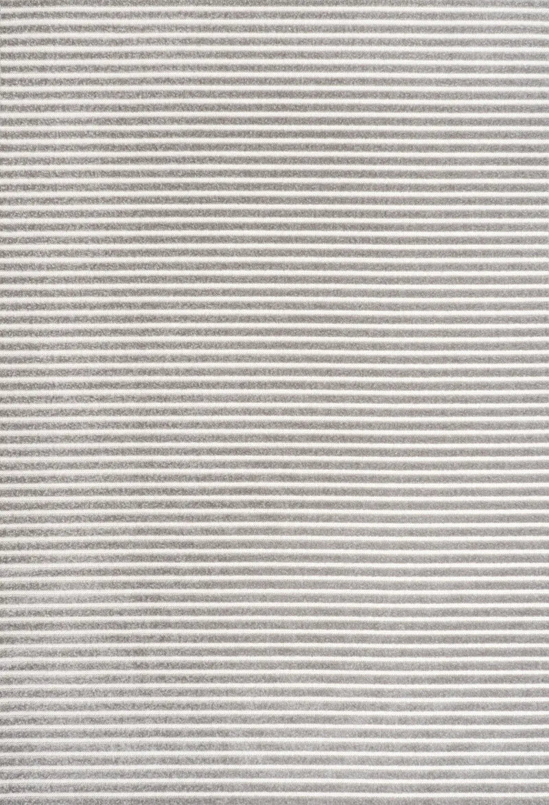 8' X 10' Gray And Ivory Striped Indoor Outdoor Area Rug - GreatEagleInc