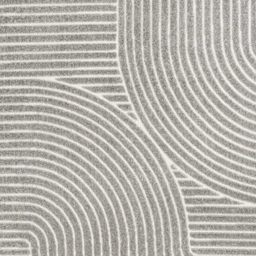 8' X 10' Gray And Ivory Striped Indoor Outdoor Area Rug Homeroots Outdoor
