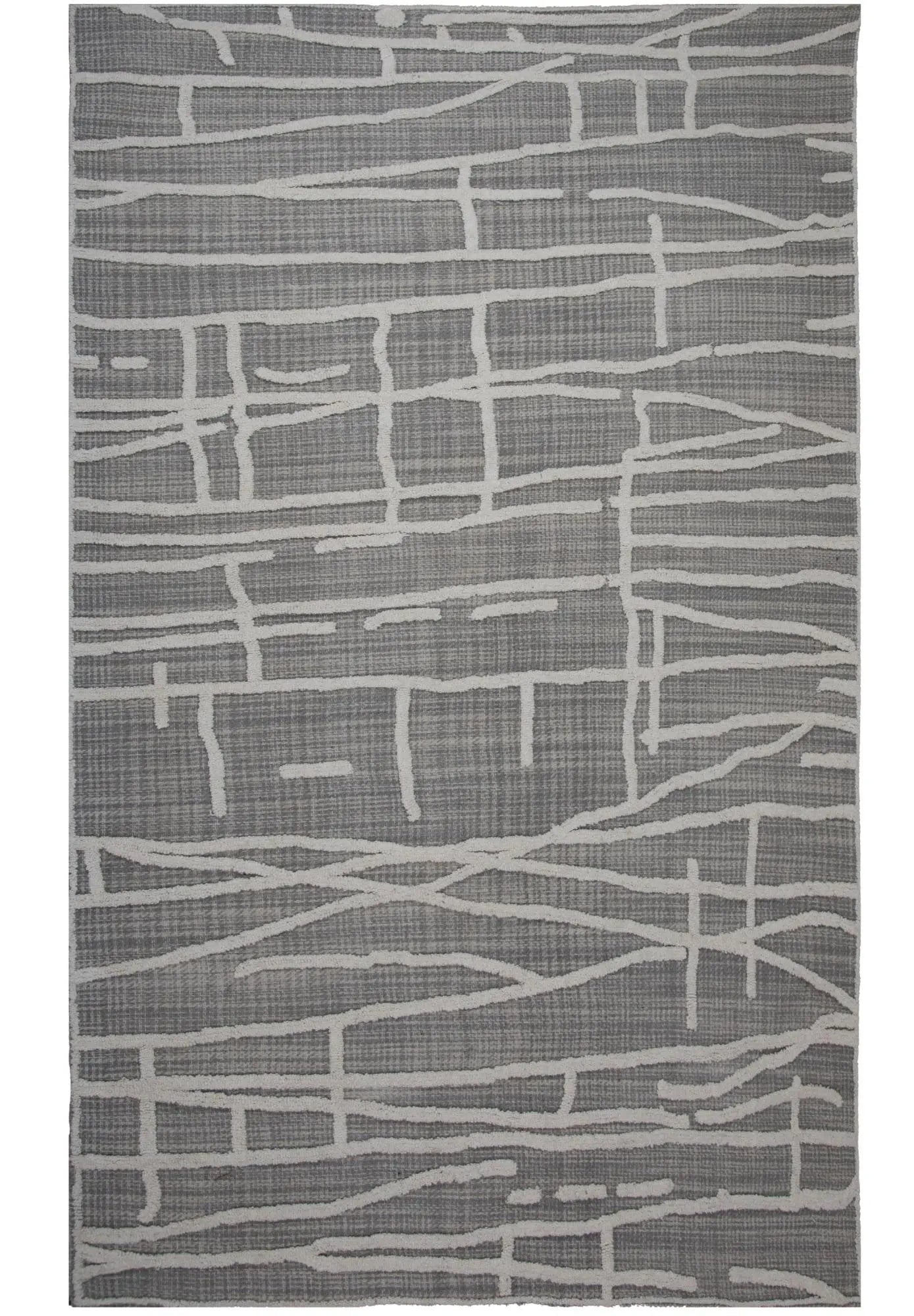 8' X 10' Gray And Ivory Wool Abstract Hand Tufted Area Rug Homeroots Home Decor