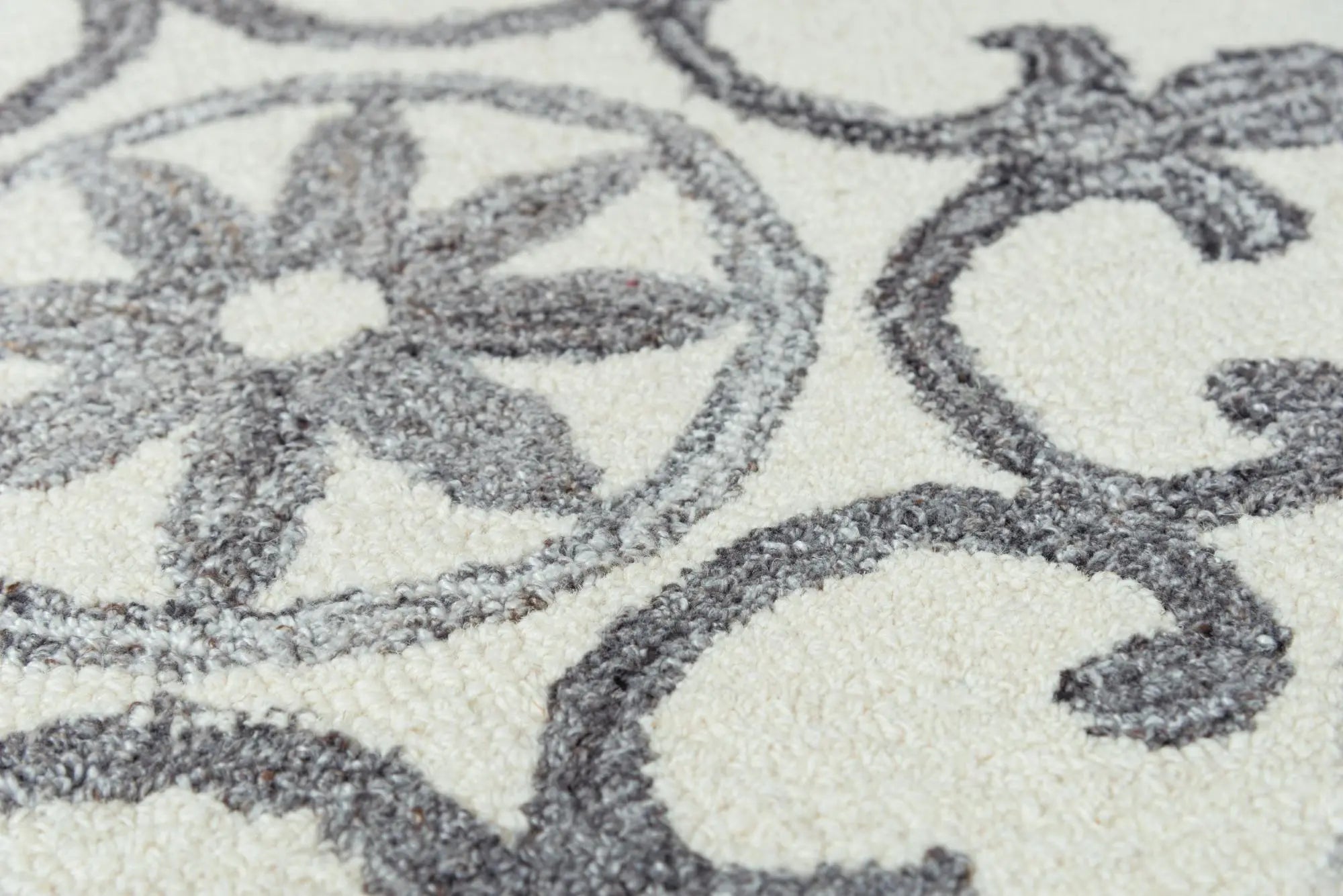 8' X 10' Gray And Light Gray Wool Moroccan Hand Tufted Area Rug Homeroots Home Decor