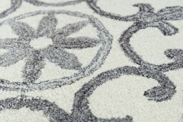 8' X 10' Gray And Light Gray Wool Moroccan Hand Tufted Area Rug Homeroots Home Decor