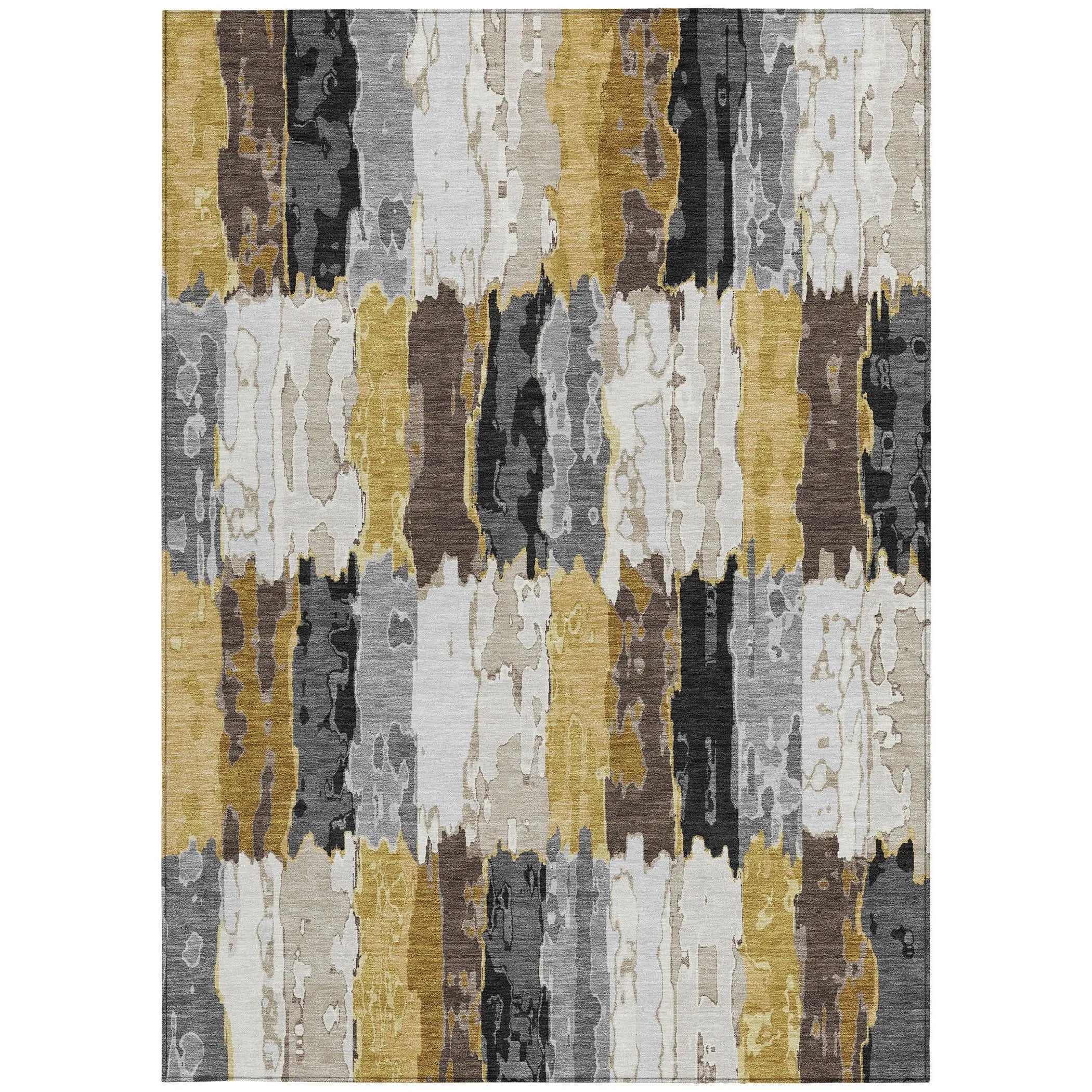 8' X 10' Gray And Linen Abstract Washable Indoor Outdoor Area Rug Homeroots Outdoor