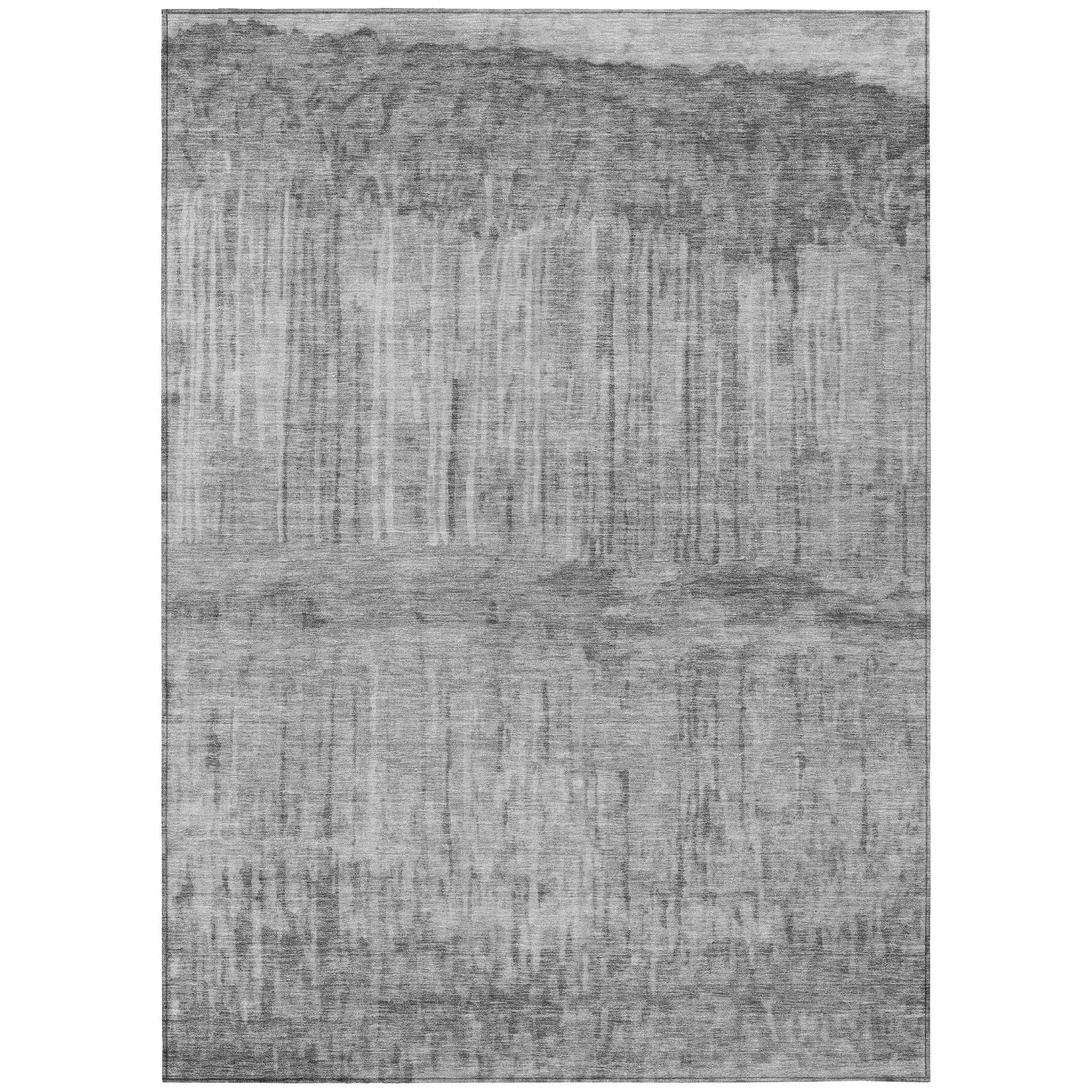 8' X 10' Gray And Silver Abstract Washable Indoor Outdoor Area Rug Homeroots Outdoor