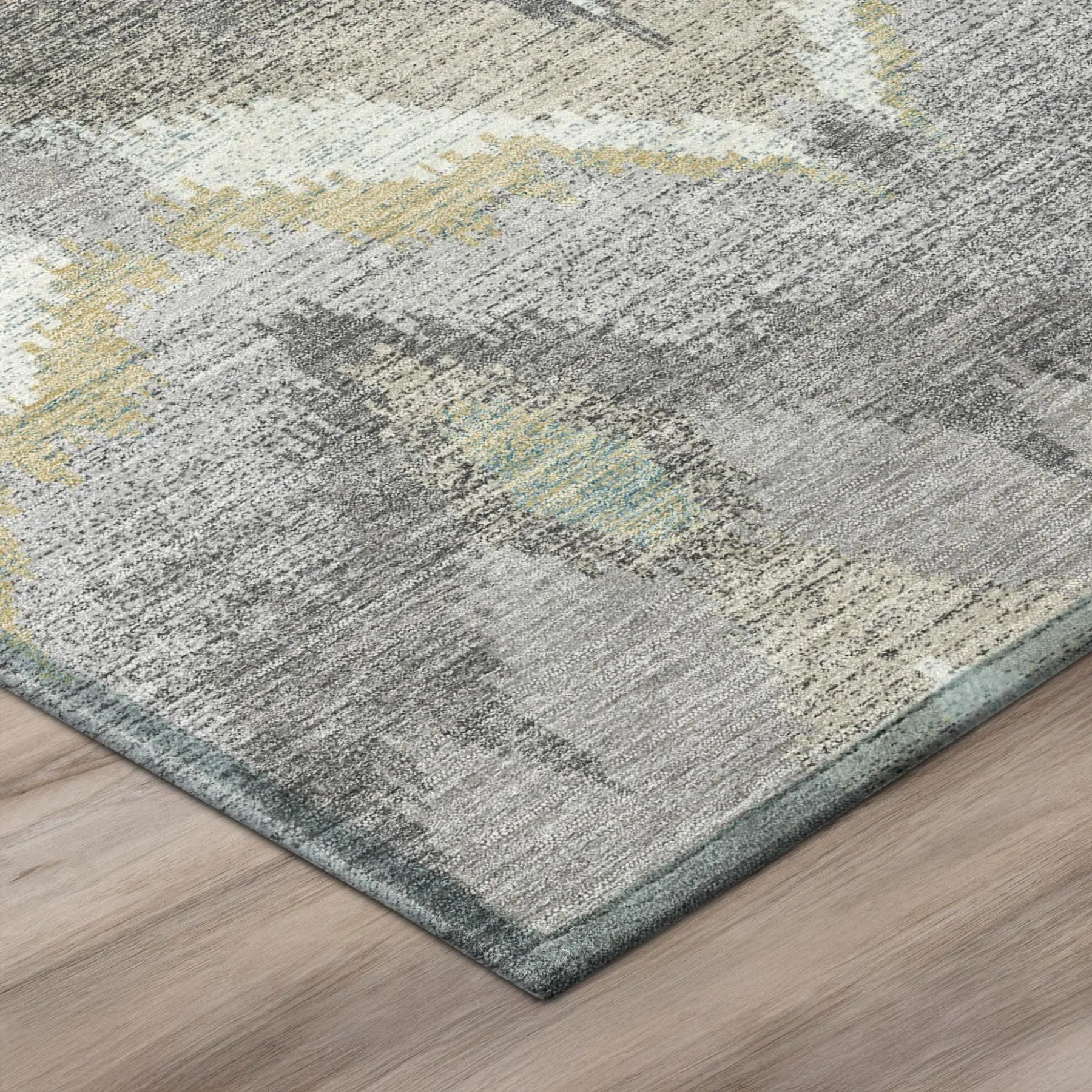 8' X 10' Gray And Silver Abstract Washable Indoor Outdoor Area Rug Homeroots Outdoor