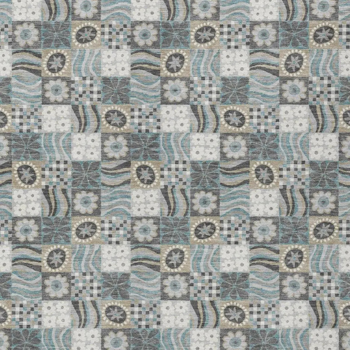 8' X 10' Gray And Silver Floral Washable Indoor Outdoor Area Rug Homeroots Outdoor