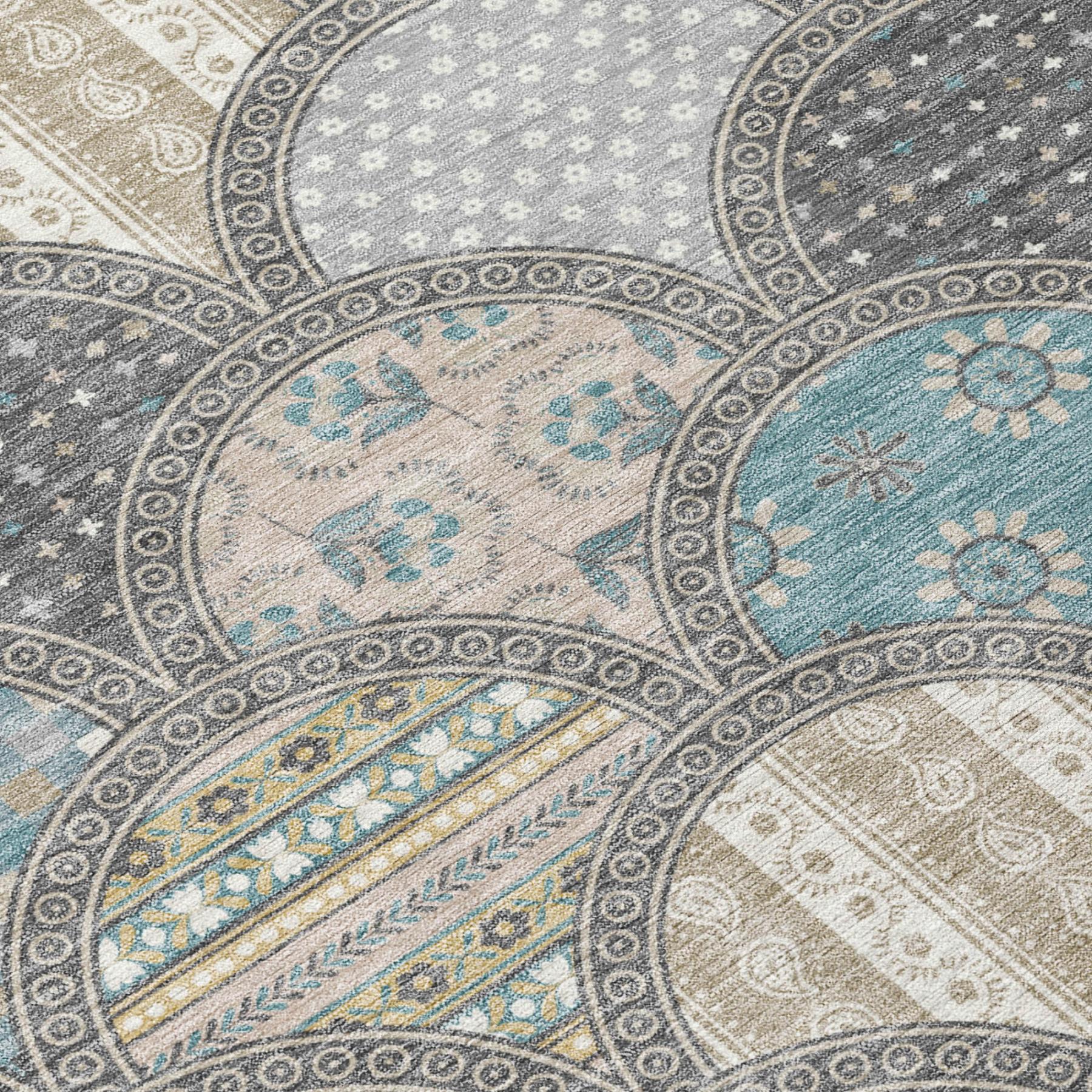 8' X 10' Gray And Silver Geometric Washable Indoor Outdoor Area Rug Homeroots Outdoor