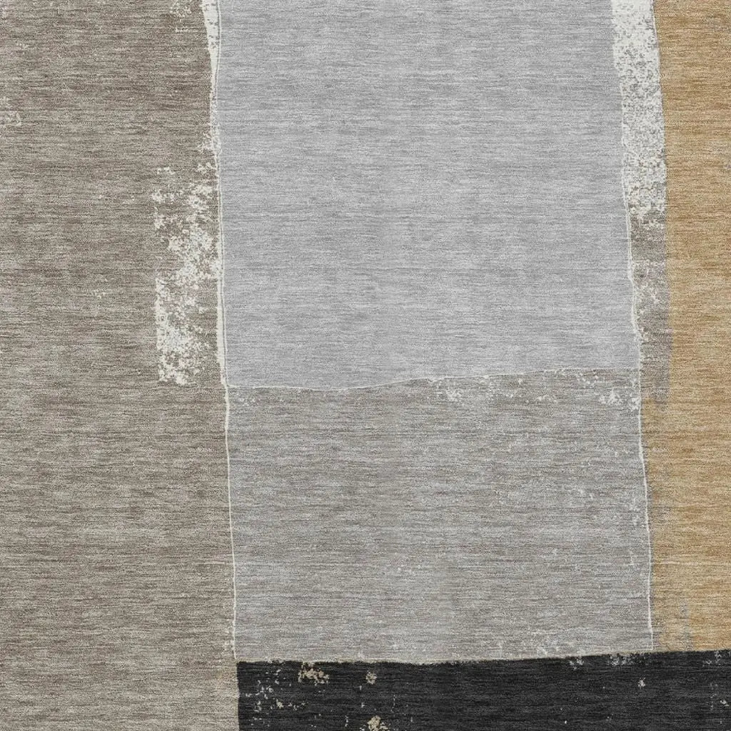 8' X 10' Gray And Silver Geometric Washable Indoor Outdoor Area Rug Homeroots Outdoor