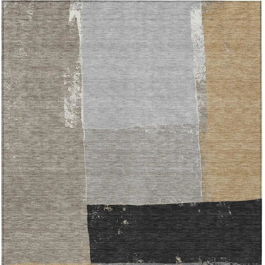 8' X 10' Gray And Silver Geometric Washable Indoor Outdoor Area Rug Homeroots Outdoor