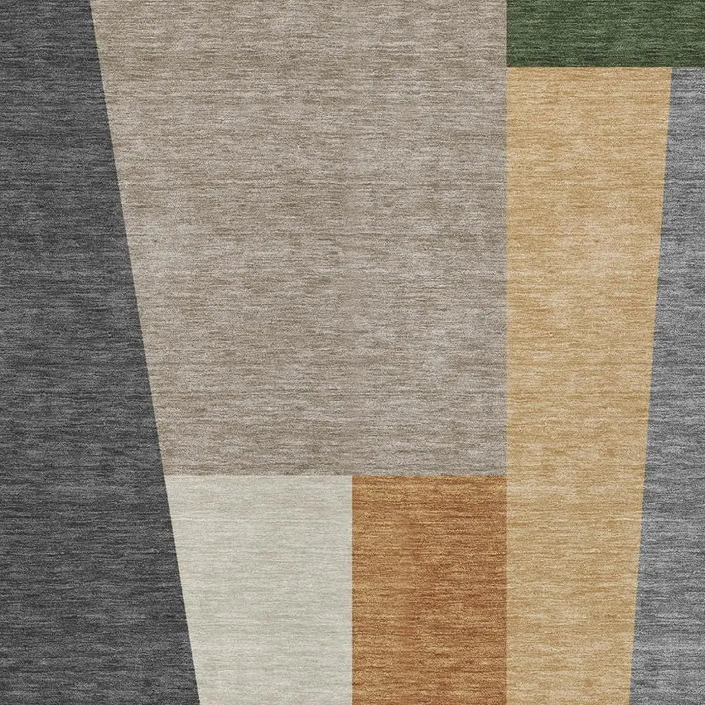 8' X 10' Gray And Taupe Geometric Washable Indoor Outdoor Area Rug Homeroots Outdoor