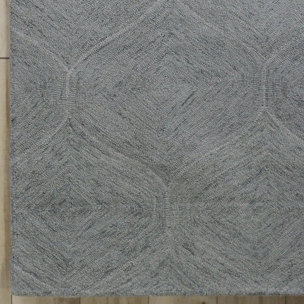 8' X 10' Gray And White Wool Geometric Hand Tufted Area Rug Homeroots Home Decor