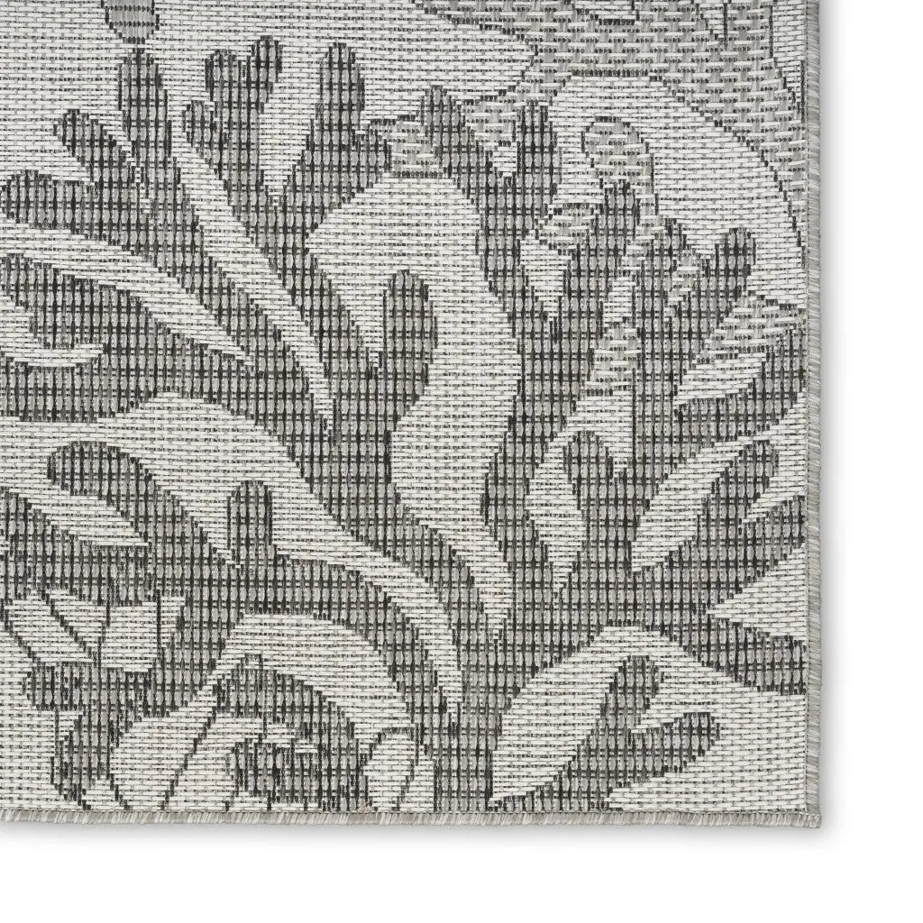 8' X 10' Gray Black And Ivory Nautical Indoor Outdoor Area Rug Homeroots Outdoor