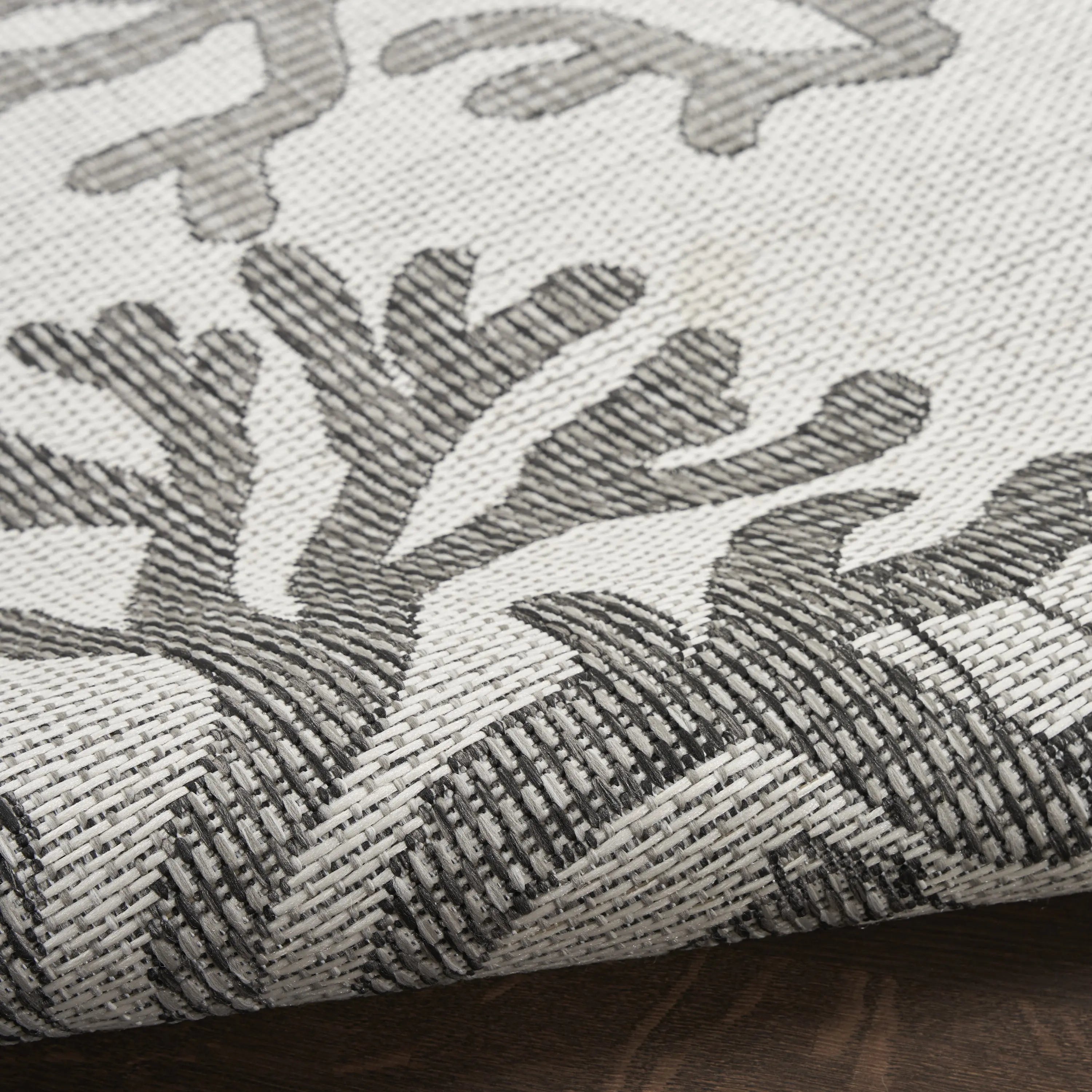 8' X 10' Gray Black And Ivory Nautical Indoor Outdoor Area Rug Homeroots Outdoor